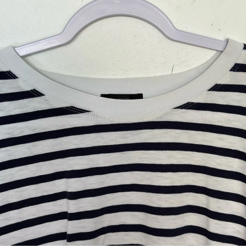 J Crew Long-sleeve slub cotton T-shirt in stripe size Medium